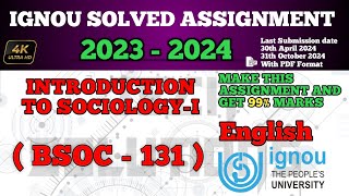 BSOC 131 Solved Assignment 202324 In English Medium  BSOC 131 SOLVED ASSIGNMENT 2024  Bsoc131 [upl. by Lorimer]