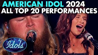 ALL AMERICAN IDOL TOP 20 PERFORMANCES 2024  Idols Global [upl. by Thurlow475]