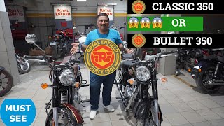 Which one is better Royal Enfield Classic 350 or Bullet 350  Lets Check this out 😎😎😎 Vlog No 468 [upl. by Leerzej]