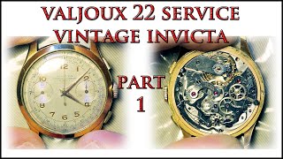 Valjoux 22 Disassembly Vintage Swiss Invicta Chronograph [upl. by Benedetto]