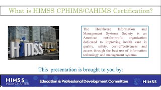 What is HIMSS CPHIMSCAHIMS Certification [upl. by Nabal]