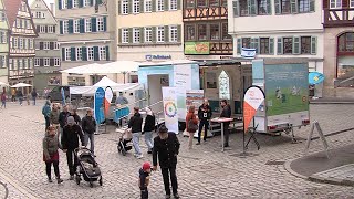 Messe rund um die Energiewende auf dem Marktplatz in Tübingen [upl. by Esidnak]