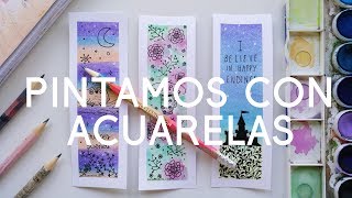 DIY MARCAPÁGINAS y SEPARADORES de libros 🎨 Técnicas con ACURELAS [upl. by Arvy]