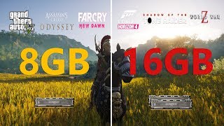 8GB vs 16GB RAM Test in 8 Games [upl. by Hodge]