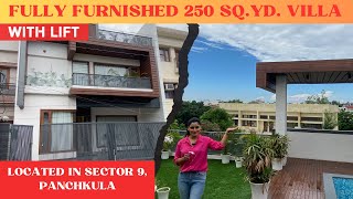 Fully Furnished 250 Sq Yd Villa with Lift  Panchkula Sector 9 Luxury Living [upl. by Tichonn]