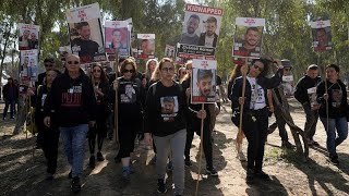 WATCH Families of hostages held in Gaza launch 4day march from southern Israel [upl. by Olethea]