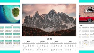 2025 Printable Photo Calendar Templates [upl. by Ecnaled]