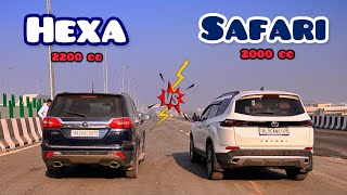 पुराना लोहा 💪🏻❤️  TATA SAFARI 20 vs TATA HEXA 22 🇮🇳  Drag race  Aksh Singhal [upl. by Adnaerb]