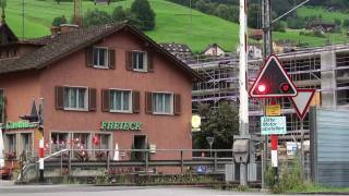 Bahnübergang Unterterzen am Ferien Resort Walensee [upl. by Esenej]