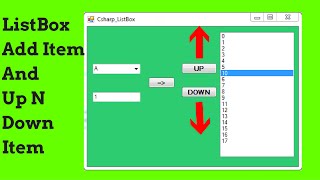 C Tutorial  How To Add And Remove Item From ListBox And Move ListBox Item Up N Down In C  Code [upl. by Dalli537]