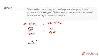 When water is electrolysed hydrogen and oxgen gas are produced If 1008 g of H2 is [upl. by Meerak]