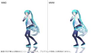 【MikuMikuDance】 MMDとMMMの比較動画 [upl. by Alithia992]