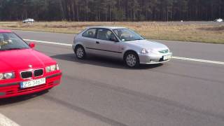 BMW 316 16 102 KM vs Civic 14 90 KM [upl. by Evot920]