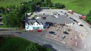 The Green Welly Stop Tyndrum Scotland Aerial [upl. by Bobine]