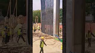 Installation process of underground reinforced concrete continuous wall [upl. by Broida]