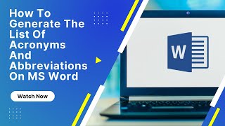 How To Generate A List of Abbreviations and Acronyms on Microsoft Word [upl. by Nylia]