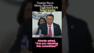 Tensions Rise as Abante Marcoleta Clash Over OVP Budget Hearing [upl. by Eilahtan911]