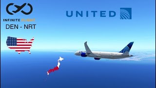 Infinite Flight Denver DEN to Tokyo NRT  TIMELAPSE  United Airlines B7879 [upl. by Otcefrep885]