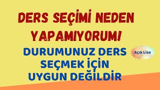 Kayıt Yenileme Yaptım Ders Seçimi Neden Yapamıyorum Durumunuz Ders Seçmek İçin Uygun Değildir [upl. by Akihsal]