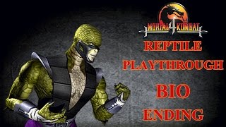 Mortal Kombat 4  Reptile Playthrough  BIO amp Ending [upl. by Nowell374]