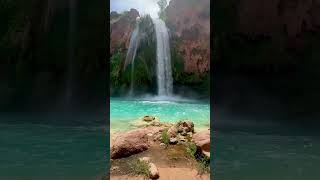 Havasu Falls Havasupai Arizona The most popular waterfall in Havasupai After a 10 mile hike from [upl. by Auston111]