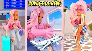 ✈️JE PARS EN VOYAGE DE RÊVE À SANTORINI EN GRÈCE DANS BERRY AVENUE MON PREMIER VOYAGE ROBLOX [upl. by Introk]