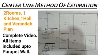 Center Line Method of Estimation for 2BHK House in HindiUrdu Estimation By Center Line Method [upl. by Savill]