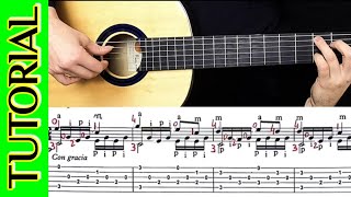 TUTORIAL  Etude Op 35 No 13 Segovia Study No 2 Fernando Sor  Enea Leone  TAB [upl. by Burra646]