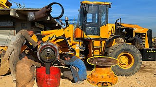 The front wheel of the loader is not working properly Lets open and solve the problem [upl. by Civ]