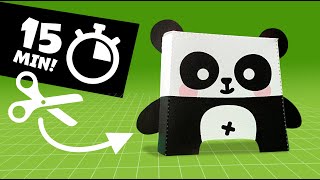 The EASIEST DIY Papercraft Paper Toys for BEGINNERS This panda has a SECRET INSIDE [upl. by Yeslehc]