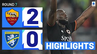 RomaFrosinone 20  Lukaku fires Roma to first win in three Goals amp Highlights  Serie A 202324 [upl. by Thayne145]