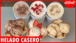 HELADOS caseros 3 INGREDIENTES en 5 MINUTOS 🍓🍫Cremosos 3 SABORES para VENDER [upl. by Mandeville423]