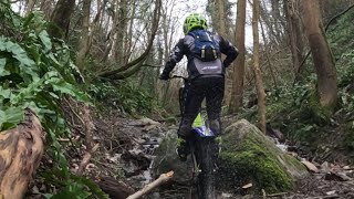 Fron Woods trials bike practice sherco st300 factory [upl. by Krm]