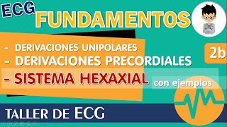 Derivaciones UNIPOLARES y PRECORDIALES  SISTEMA HEXAXIAL Como colocar los electrodos del ECG P2B [upl. by Nirtak218]