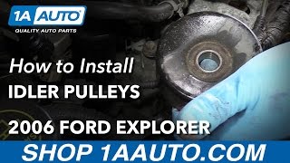 How to Replace Smooth Idler Pulleys 0109 V8 46L Ford Explorer [upl. by Charmain286]