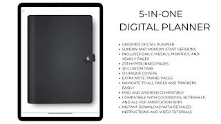 5inOne Undated Digital Planner in Neutral [upl. by Onifur]