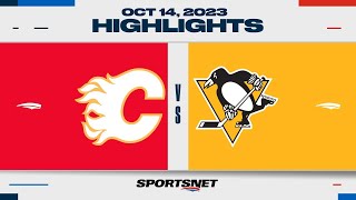 NHL Highlights  Flames vs Penguins  October 14 2023 [upl. by Maribelle]