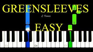 Greensleeves  EASY Piano Tutorial [upl. by Ardenia]