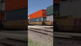 Union Pacific Intermodal with an AC6000 leading under the old CNW coaling tower in Nelson IL [upl. by Jillian]