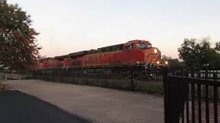 BNSF Wb HTLPSLA leaving from BrownwoodTx during the evening [upl. by Kiona]