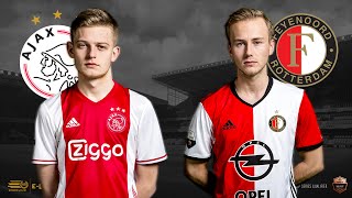 Dani Hagebeuk  Quinten van der Most  Ajax  Feyenoord  Speelronde 28  EDivisie [upl. by Lindblad]