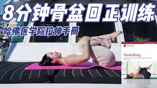 躺練8分鐘骨盆回正了？！不愧是哈佛醫學院🔥居家改善腰背疼痛｜8MIN pelvic tilt correction stretch from Harvard medical school [upl. by Asillem]