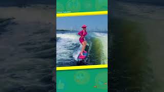 23 Tiktoker wears high heels while surfing shorts [upl. by Charlene]