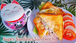 Super Sardines Sandwich  Sardines with Mayonnaise Fillings in Buttered Bread [upl. by Alden]