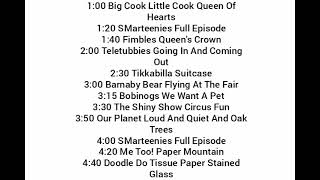 CBeebies Schedules 2008 [upl. by Yelnek]