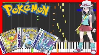 Kanto Trainer Battle Theme  Pokemon GSC  Piano Tutorial Synthesia♫ [upl. by Hanah]