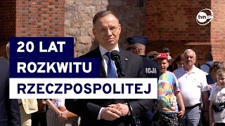 20 lat Polski w Unii Europejskiej Fragment wystąpienia Andrzeja Dudy TVN24 [upl. by Atinuaj585]