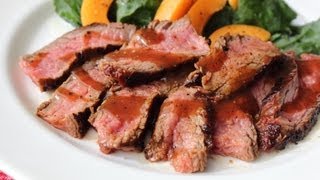 Beerbecue Beef Flank Steak  Grilled Flank Steak with Beer Barbecue Sauce [upl. by Ratha]