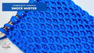 TUNESISCH HÄKELN  SMOCK MUSTER [upl. by Yllah]