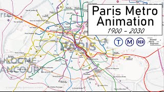 Paris Metro Expansion 19002030 Métro RER Tram Grand Paris Express Animation [upl. by Boynton651]